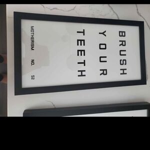 Pottery Barn Black Framed 'Brush Your Teeth' Wall Art